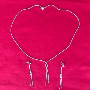 Sterling silver 0.925 necklace and earrings.